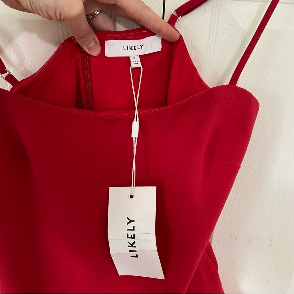 Revolve Likely NWT Amica Red Ruffle Mini Dress Size 6 - Picture 9 of 12